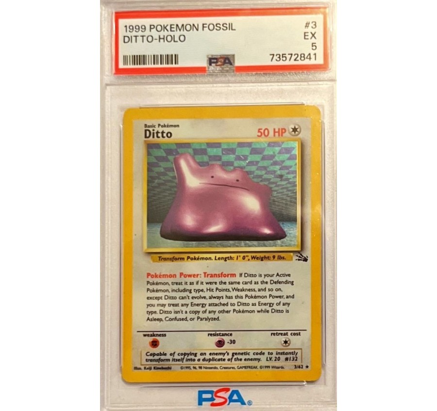 Ditto Pokemon - Fossil Holo PSA 5