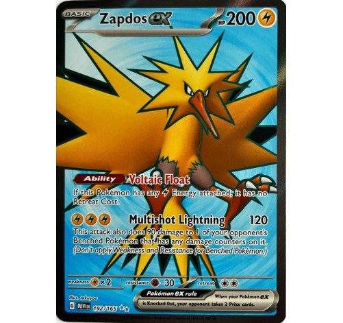 Zapdos EX MEW en 192/165