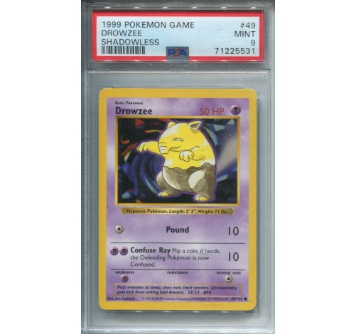 Drowzee Shadowless 49 PSA 9